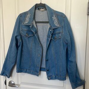 Embellished Blue Denim Jacket